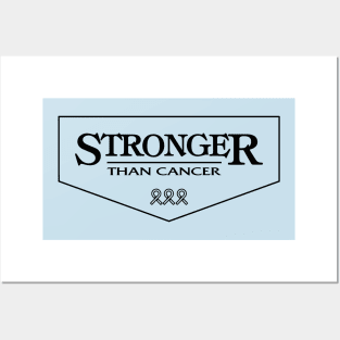 prostate cancer Awareness light blue ribbon Stronger Than Cancer Posters and Art